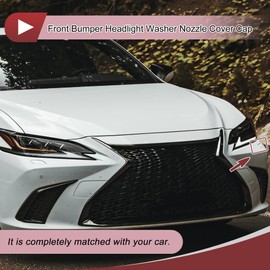 HEROFFIX Front Left Bumper Headlight Washer Nozzle Cover Cap No.8535433040 Bumper Trim Nozzle Cover for Lexus ES300h 2019-2022 Unpainted Plastic 1 Pcs