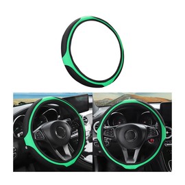 LoyaForba Car Steering Wheel Cover, Universal 14.5-15 Inch, Soft Anti-Slip Neoprene Protector for Steering Wheel, Breathable Odorless and Elastic Stretch, Car Accessory for SUV, Van, Truck (Green)
