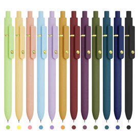 UIXJODO Colored Pens, 12 Pcs Colorful Pens Fine Point Smooth Writing Pens, 0.5mm Colored Ink Gel Pens for Journaling Note Taking, School Supplies Gifts for Women (12 Pcs Gold Vibrant and Vintage)