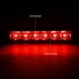 DNA MOTORING 3BL-CEXP13-LED-CH Chrome Housing LED High Mount 3rd Third Brake Light [Compatible with 03-17 Chevy Express 1500 2500 3500]