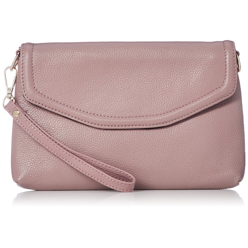 EL Leather LG01 Flat Mini Clutch, Pink