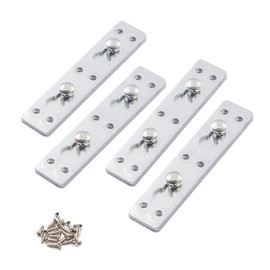 4 Sets Bed Rail Brackets Bed Frame Hardware for Connecting to Wood, Headboards and Foot-Boards,Heavy Duty Bed Rail Fittings Bracket with Mounting Screws (Silver)