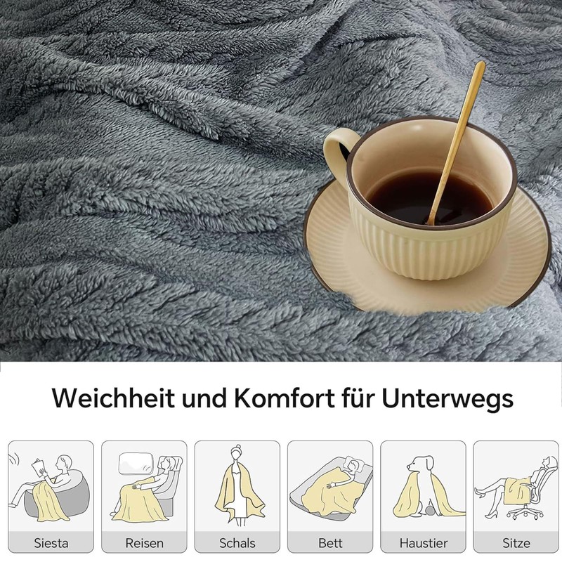 Cuddly Fluffy Blanket, Fleece Blanket - 150 x 200 cm,