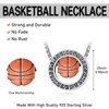 KATHLU Basketball Necklace for Men 925 Sterling Silver Basketball Pendant