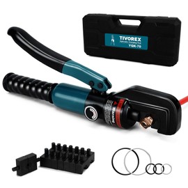 Tivorex Hydraulic Crimping Tool with 9 Dies, Battery Cable Lug Crimper