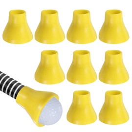 PATIKIL Golfball-Retriever Greifer, 10 Stück Golfball-Saugnapf-Greifer Gummi Puttergriff-Picker-Upper-Werkzeug für Golfer Putter-Schwung-Griffzubehör, Gelb