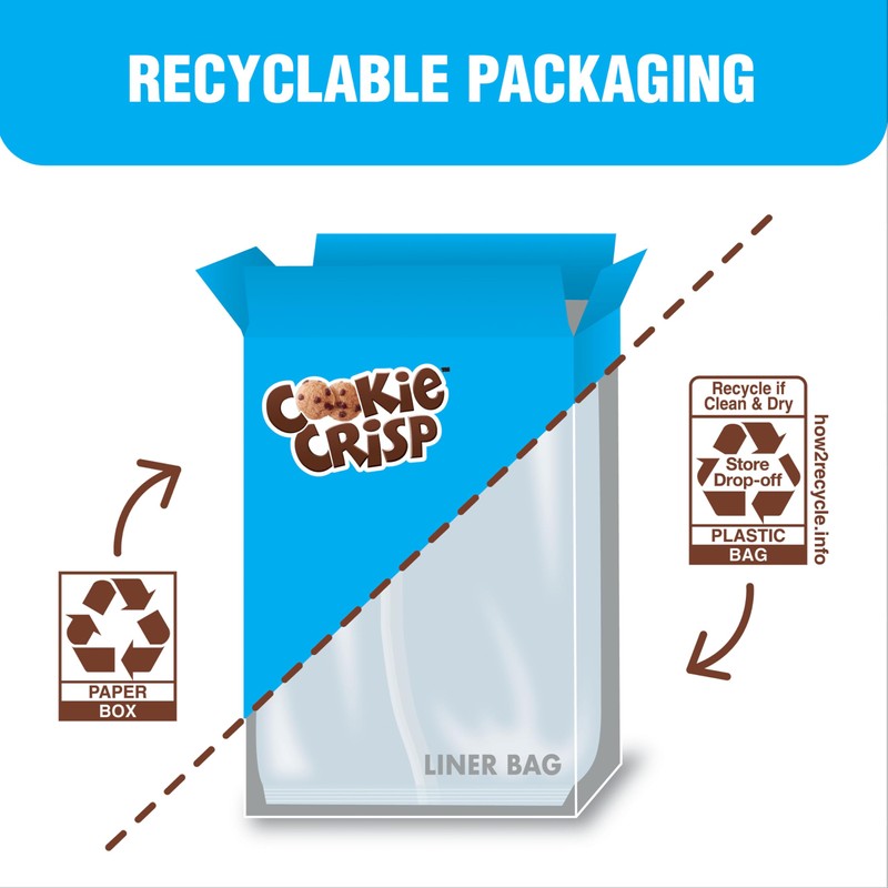 Cookie Crisp Breakfast Cereal, Chocolate Chip Cookie Taste, Made with