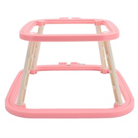 Adjustable Double Layer Embroidery Frame Stitch Hoop Stand for Desktop, Integrated Needlework Holder Tool, Suitable for Punching Needle, Sewing, and More (Watermelon Red)