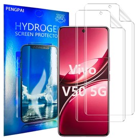 PENGPAI 2x Mica Protector de Pantalla Para Vivo V50 5G Curvo Hydrogel Película TPU Flexible Fácil Instalación Sin Burbujas Resistente a Arañazos Antihuellas HD Transparente SNM