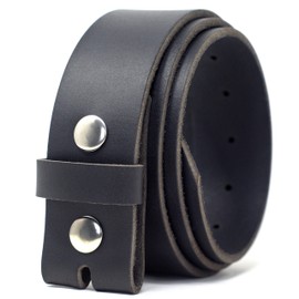 Ashford Ridge 40mm Full Grain Hide Leather Snap On Belt - Made in England (Large (36" - 40" Waist), Black)