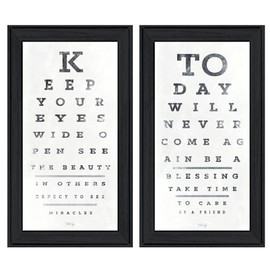 Trendy Decor4U "Eye Charts 2-Piece Vignette by Marla Rae, Black Frame