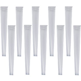 Cherry-on-Top King Size Cone Holder Air Tight Hard Plastic Tube Smoking Rolling Cig Tube, 10 Holder, Clear Solid
