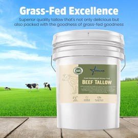 Stellar Chemical Corp Beef Tallow - 100% Grass-Fed & Finished - Good for Cooking, Baking ~ 3 Pounds