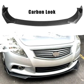 LUC For 10-13 G37 Sedan 4DR JMD Style Front Bumper Lip Body Kit Spoiler Carbon Look
