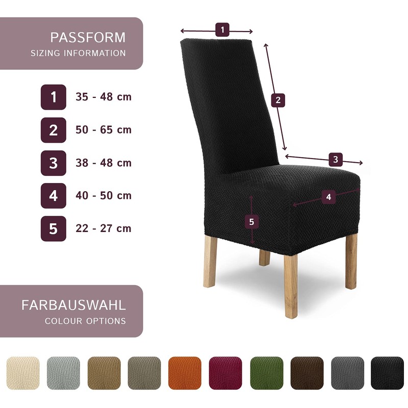 Scheffler Home Stretch Chair Cover Luna-Lang, Elastic Chair Cover, Chair