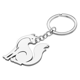 WEVENI Enamel Alloy Cartoon Fox Key Chain Charms Cute Jewelry For Women Girls Bag Wallet Car (Silver C), Silver C