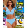 Kaei&Shi Ruffle Two Piece Swimsuit for Women,Cheeky Bikini Sets,Full Coverage