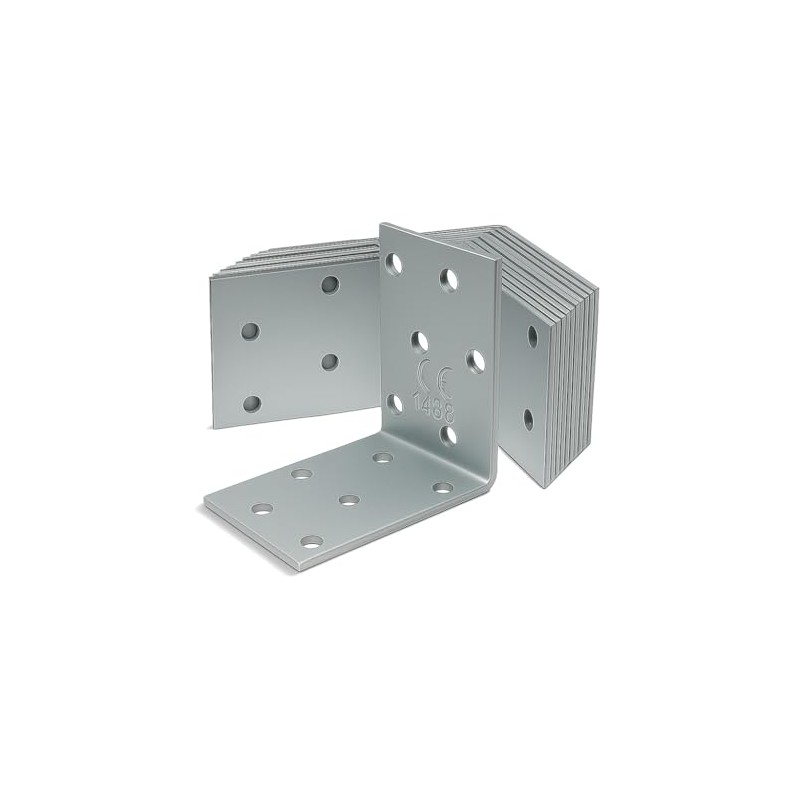 ERKO Angle Connector Metal Angle Galvanised Steel Set of 10