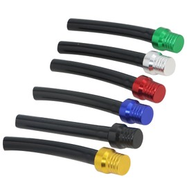 Gas Fuel Tank Cap Vent, 6PCS Motorcycle Gas Cap Vent Hose, CNC One Way Tank Valve Vent Tube, Universal Pit Dirt Bike Parts Accessories Kit, Fits All Off Road Motorcycles ATVs