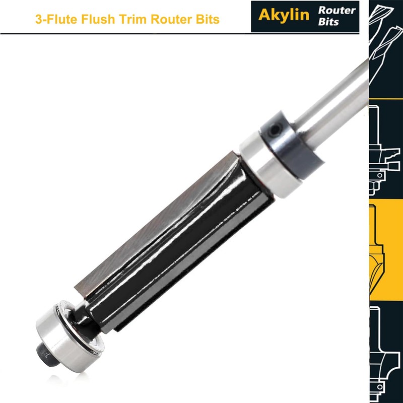 Akylin Flush Trim Router Bits 1/4 Inch Shank - Top
