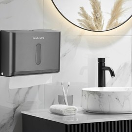 ModunDry Paper Towel Dispensers Wall Mount,Multifold Tri-Fold Paper Towel Holder,No Drilling or Screws Install,Commercial Hand Towel Dispenser for Bathroom,Restroom,Office,Home,Grey