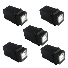 5-Piece USB-b to USB-A2.0straight trapezoidal Printer Interface Female to Female Connector Plug-in Wall Panel Connector Module - Black