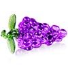 YWHL Glass Purple Grape Figurines, Handcraft Art Glass Fruit Decor
