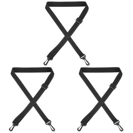 Pack of 3 Bag Strap, Black, Shoulder Strap for Bags, Black, 2.5 cm Wide with Carabiner Hook for Handbags, Shoulder Bags & Carry Bags (DIY Accessories & Replacement Straps)