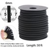 6mm Black Bungee Cord 1/4in 50ft Heavy Elastic Cord for