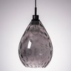 Homebelife Smoked Grey Hammered Glass Pendant Light Modern Matte Black