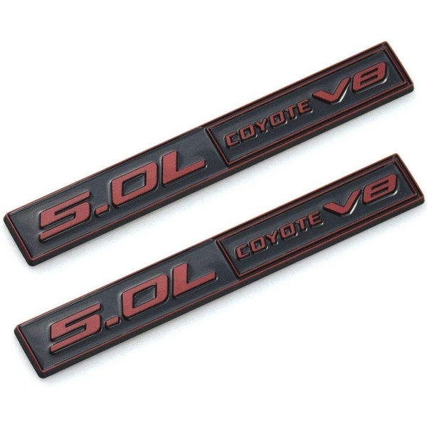 2pcs 5.0 Coyote V8 Emblem 3D Trim Fender Hook Trunk