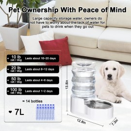 RIZZARI 6L White Pet Water Dispenser for Cats and Dogs Automatic Gravity Refill System