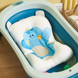 Baby Bath Mat, Soft Sink Baby Bath Tub, Comfort Cushion Infant and Baby Bathtub, Baby Bath Cushion Soft Anti-Slip Bath Pad, Baby Bathtub Pad Supporter for Infants(Blue)