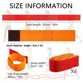 2 Sets 4 Legged Race Bands for Kids Field Day Team Building Games for Work Birthday Holiday Party Outdoor Activities for Adults Boys Girls Group Fun Games