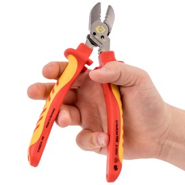 C.K RedLine 2025 Edition VDE CombiCutter 3 MAX, 180 mm German Electrical Wire Cable Side Cutter, Stripper, Bender, Screw Shear, Heavy Duty Electrician Croppers, Electricians Snips CK Tools T39083A 180