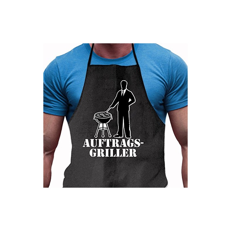 Shirtoo Barbecue Apron "Auftragsgriller" – Funny Gift for Men