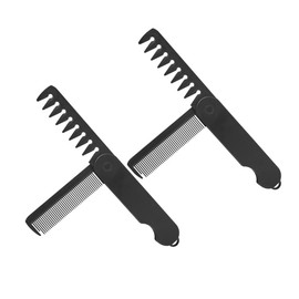 BIUDECO Portable Travel Combs 2pcs Folding Hair Brush Fine Wide Tooth Men's Hair Comb Detangler Brush for Men and Women
