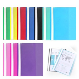 10 PCS A4 Project Folder Plastic Display Folders Presentation Folders with Transparent Cover and 2 Prongs Organiser Holder for A4 Document Organiser Office School Report Document File Back to School