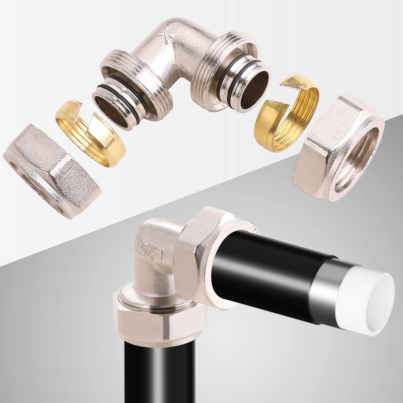 ANCIMOON 4PCS 3/4’’ Air Line Elbow Fittings for Shop Garage