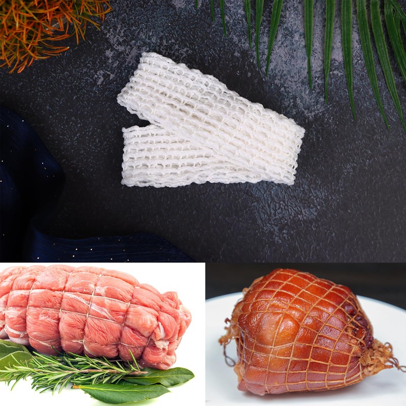 12m Meat Netting Roll,Size 16,Elastic Smoked Meat Poultry Ham Netting