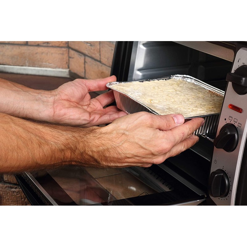 [100Pcs] Aluminum Foil Trays Containers with Paper Lids Disposable Takeaway