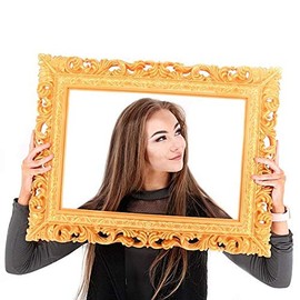 Golden Colour Antique Style Square 'Selfie' Posing Frame
