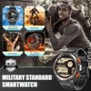 Men's Military Smartwatch with LED Torch Phone Function, 1.45 Inch