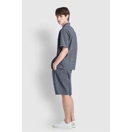 JAJU [JAJU] Men's Seersucker Pattern 5-Inch Pajama Set_Light Navy