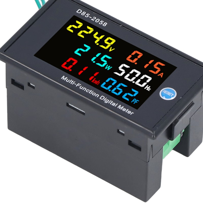 Power Monitor Single Phase LCD Digital Display Voltage Current Meter