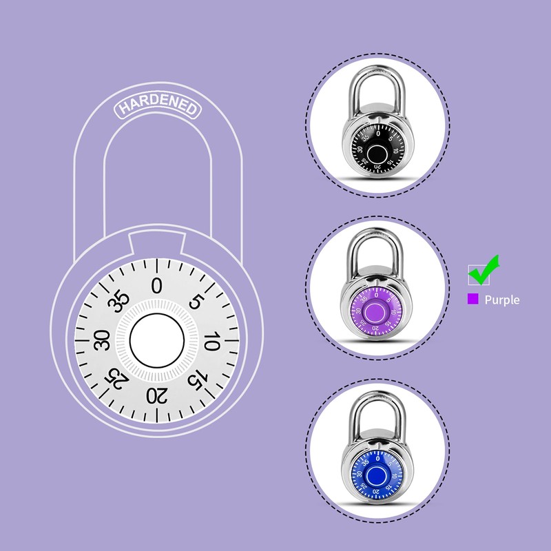 HZSY Combination Padlock 1 Pack, Fixed Dial Combination Padlock with