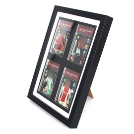 PSA Graded Card Display Frame, Graded Cards Display Case, 4 Graded Sport Card Display Case Wall Mount for Baseball Football Basketball Hockey Trading Card Collection, Black