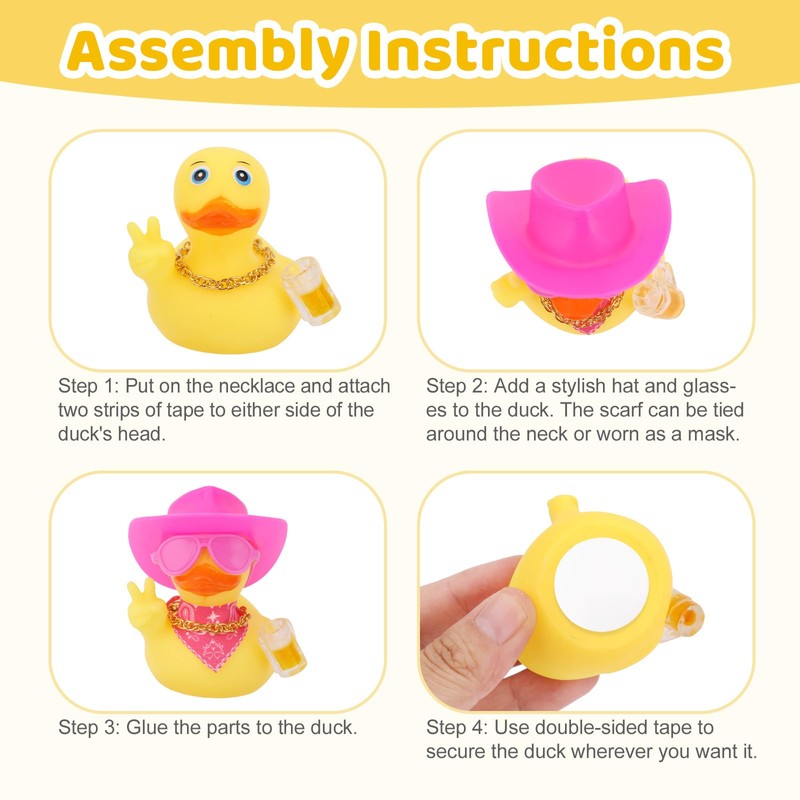 Fukaisu 2pcs Novelty Rubber Ducks, Cool Rubber Ducky with Sunglasses,