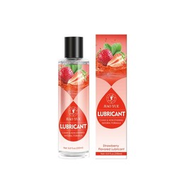 Lubricante intimo personal a base de agua con sabor, aroma dulce, sedoso y húmedo 200ml para mujer, hombre y parejas, lubricante no pegajosa y suave (Fresa)