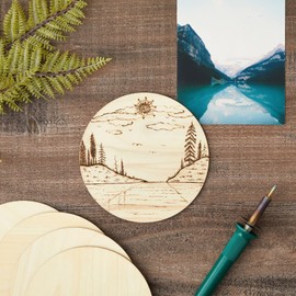 Juvale 12 Pack 6 Inch Unfinished Wood Circles for Crafts, Blank Cutout Slices for Wood Burning, Engraving, Round Wooden Discs for DIY Coasters, Art Projects, 1/10 Inch Thick